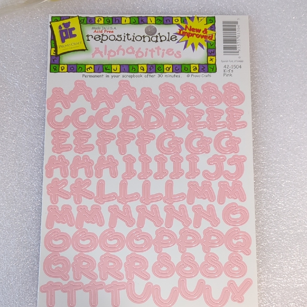 🩵2/$10🩵Provo Craft Vintage Alphabities Pink Alphabet Stickers